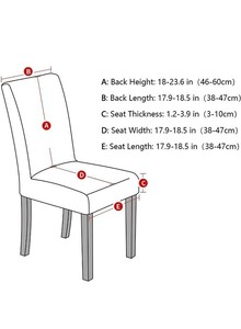 Fabienne 6-Piece Woven Jacquard Stretch Fit Dining Chair Covers Set Chocolate Brown