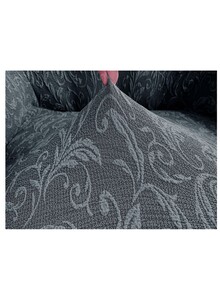 Fabienne Jacquard Fabric Stretchable Two Seater Sofa Cover Grey