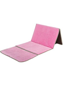 Fabienne 2 in 1 Foldable Prayer Mat with Back Support Pink Thick/Portable Picnic Mat with Pocket 108x53 cm
