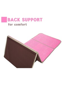Fabienne 2 in 1 Foldable Prayer Mat with Back Support Pink Thick/Portable Picnic Mat with Pocket 108x53 cm