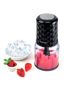 KENWOOD Electric Food Chopper With 500Ml Bowl, Dual Speed, Stainless Steel Quad Blade, Rubber Lid, Ice Crush Function 0.8 L 400 W CHP40.000BK Black