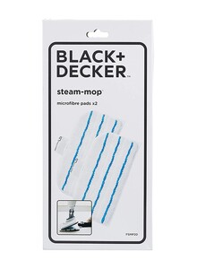 بلاك اند ديكر - مجموعة وسادات بديلة للممسحة البخارية مكونة من قطعتين FSMP20-XJ أبيض/أزرق