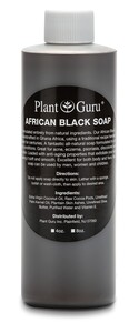 Plant Guru African Black Soap Liquid 8 Oz. 100% Raw Pure Natural From Ghana. Acne Treatment, Aids Against Eczema & Psoriasis, Dry Skin, Scars And Dark Spots. Great For Pimples, Blackhead, Face & Body Wash