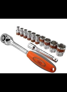 ABBASALI 12pcs 1/2inch 8 24mm Metric Ratchet Wrench Socket Repair Tool Kit