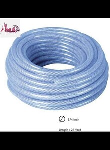 ABBASALI High Pressure Braided Clear Flexible PVC Tubing Heavy Duty UV Chemical Resistant Vinyl Hose Water Oil (25 Yard 3/4 Inch)