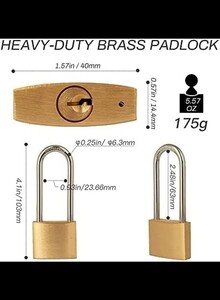 ABBASALI 4 Pack Brass Lock Long Shackle Padlock Keyed Alike