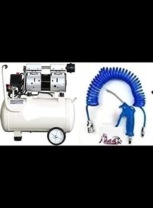 ABBASALI 25 Liter Silent Single Head Compressor With Air Duster Gun & Spiral Hose10mtr