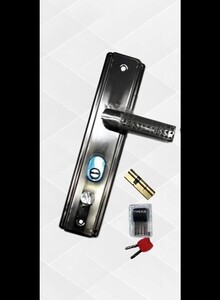 ABBASALI wooden door handle And Door Lock For Entrance and interior doors (Black)