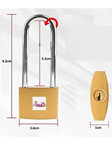 ABBASALI Long Shackle Padlock with Keys - Outdoor Security Padlock
