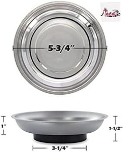 ABBASALI Magntic Round Tray & MAgnetic Pick-up tool RetrievAl tool Telescoping StAinless Steel with LED Light, Extended Length 31inch, Perfect for Quick Finding of MetAl Items At Home, GArAge