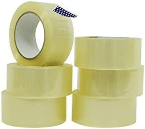 ABBASALI Clear Packing Tape - 2 inch x 55 Yards Per Roll - Your Thin Industrial Grade Aggressive Adhesive Shipping Box Packaging Tape for Moving, Office, Carton Sealing & Storage (6 ROLL)