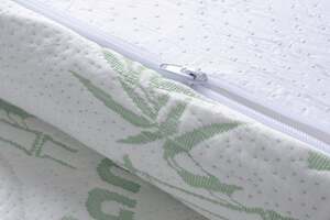بان هوم غطاء مرتبة بامبو ميموري فوم 200x200x5 سم - أبيض