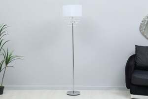 Pan Home Dunes E27 Floor Lamp H160cm-chrome/white