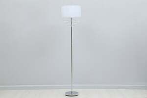 Pan Home Dunes E27 Floor Lamp H160cm-chrome/white