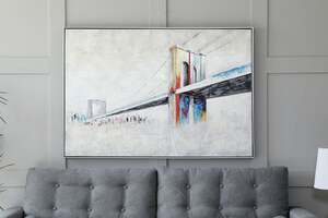 بان هوم جسر قماش مرسومة باليد أزرق 123x83 سم