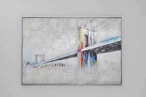 بان هوم جسر قماش مرسومة باليد أزرق 123x83 سم