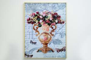 Pan Home Flower Amphora Printed Canvas Frame Multi 90x120cm