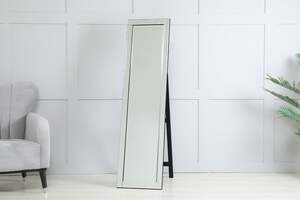 Pan Home Flat-bar Cheval Mirror Silver 150x40cm