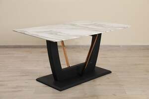 Pan Home Espacio 6 Seater Dining Table Marble - White & Black