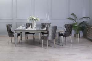 Pan Home Chamberland 10 Seater Dining Table Mirror - Silver