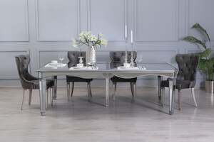 Pan Home Chamberland 10 Seater Dining Table Mirror - Silver