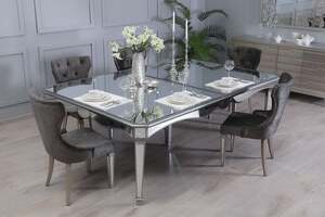 Pan Home Chamberland 10 Seater Dining Table Mirror - Silver