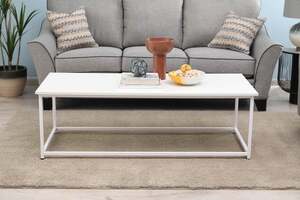 Pan Home Longoria Coffee Table With Shelf - White