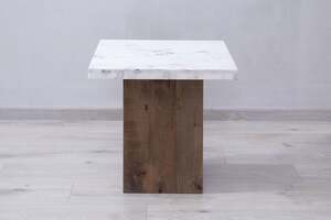 Pan Home Akola End Table Marble - White & Natural