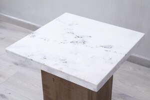 Pan Home Akola End Table Marble - White & Natural