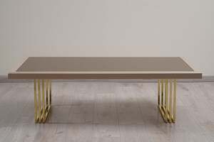 Pan Home Alasca Coffee Table - Beige & Gold