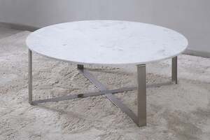 Pan Home Radstock Coffee Table Marble - White & Silver