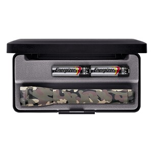Maglite M2A02L Mini 2 Cell AA Incandescent Flashlight Presentation Box, Camouflage