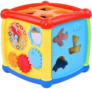 Toy Land 6 in 1 Multifunctional Musical Baby Activity Fancy Cube Shape Sorter Baby Toy, Early Educational Puzzle Development Musical Sorting Cube