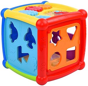 Toy Land 6 in 1 Multifunctional Musical Baby Activity Fancy Cube Shape Sorter Baby Toy, Early Educational Puzzle Development Musical Sorting Cube