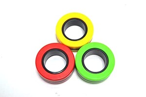 Toy Land Magnetic Finger Rings Skill Toys - Fidget Stress Relief Ring-Assorted Colors-Fidget Ring Toy