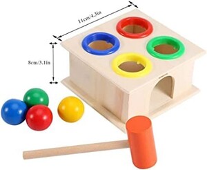 Toy Land Early Educational Wooden Hammer Case Toy Knock Pounding Bench for Kids