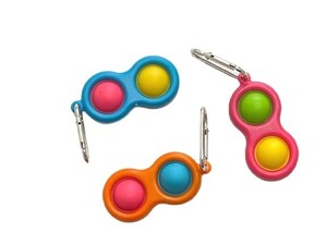 Toy Land 3 Pcs Simple Dimple Antistress Sensory Fidget Key Chain Toy Assorted Color