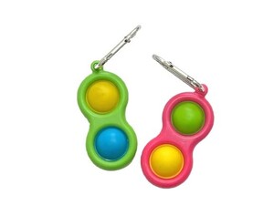 Toy Land 2 Pcs Simple Dimple Antistress Sensory Fidget Keychain Toy Assorted Color