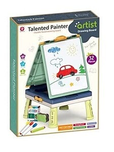 Toy Land 2 in 1 Multipurpose Talented Painter Double Faced Drawing Board with a Board Game