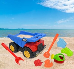 مجموعة ألعاب أطفال على الشاطئ الرملي والصيفي للأطفال، ألعاب الشاطئ والرمل للأطفال (أزرق)