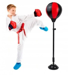 Toy Land Indoor and Outdoor Boxing Set for Kids, Children's Indoor Outdoor Punching Bag with Gloves