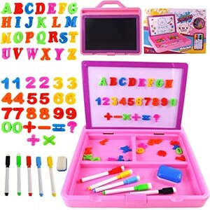 Toy Land 2 in 1 Magnetic Drawing Table Chalk Board for Kids, Kids 2 in 1 Plastic Drawing Board Box Set