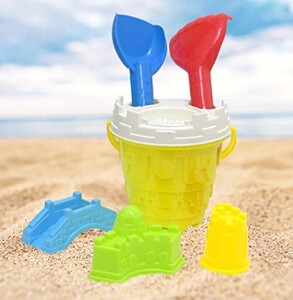 Toy Land Summer Outdoor 6 Pcs Sand and Beach Toy Set for Kids (Yellow)