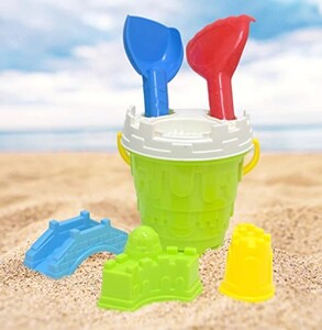 Toy Land Summer Outdoor 6 Pcs Sand and Beach Toy Set for Kids (Green)