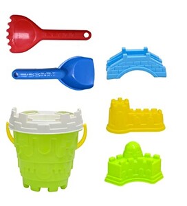 Toy Land Summer Outdoor 6 Pcs Sand and Beach Toy Set for Kids (Green)