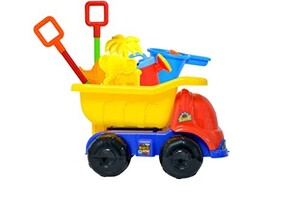 Toy Land Multicolor 9 Pcs Sand Beach Large Dump Truck Sand Shovel Set Outdoor Toys Set for Kids