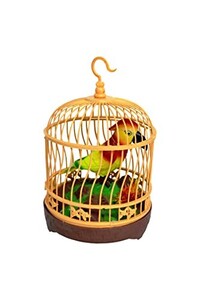 Toy Land Electric Acoustic Control Heartful Musical Bird Toy in a Cage