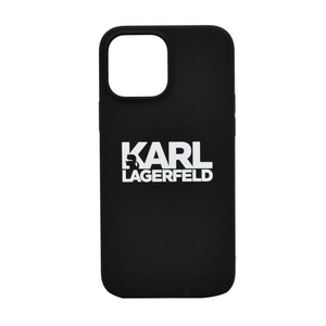 KARL Lagerfeld Liquid Silicone Case Stack Logo For Iphone 13 Pro Max Black