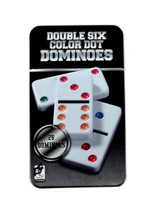 Dominoes 28-Piece Double Dot Set With Tin Case