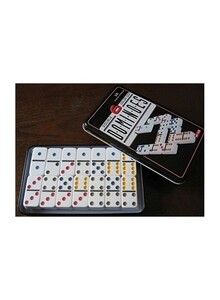 Dominoes 28-Piece Double Dot Set With Tin Case